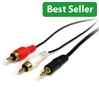 StarTech.com 3 ft Stereo Audio Cable - 3.5mm Male to 2x RCA Male, 3.5mm, Male, 2 x RCA, Male, 0.92 m, Black