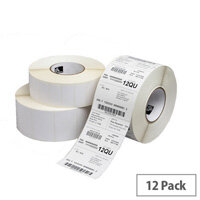 Zebra Z-Ultimate 3000T White Polyester Thermal Transfer Labels 25.4 x 25.4mm Permanent Adhesive - 880255-025D - 2580 Labels per Roll Pack of 12