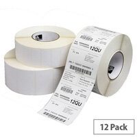 Zebra Z-Select 2000D Direct Thermal Labels 57.15 x 31.75mm White Paper Removable Adhesive - 800262-127 - 2100 Labels per Roll Pack of 12