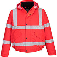 Portwest S463 Hi-Vis Bomber Jacket Red Medium