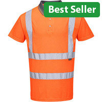 Portwest RT22 Hi-Vis Short Sleeve Polo Shirt RIS Orange Large