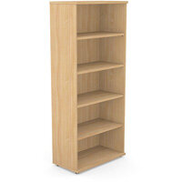Tall Bookcase with Adjustable Shelves and Floor-leveller Feet W800xD420xH1850mm 18mm Panel Beech  - Universal Storage Can Be Used Alone Or Accompany The Switch Komo or Ashford Ranges