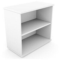 Low Bookcase With Adjustable Shelves & Floor-leveller Feet W800xD420xH770mm 18mm Panel White  - Universal Storage Can Be Used Alone Or Accompany The Switch Komo or Ashford Ranges