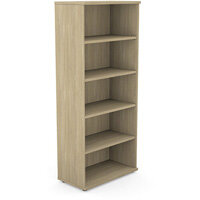 Tall Bookcase With Adjustable Shelves and Floor-leveller Feet W800xD420xH1850mm 18mm Panel Urban Oak  - Universal Storage Can Be Used Alone Or Accompany The Switch Komo or Ashford Ranges