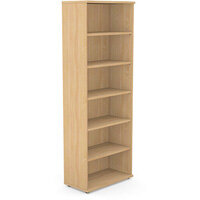 Tall Bookcase with Adjustable Shelves and Floor-leveller Feet W800xD420xH2210mm 18mm Panel Beech  - Universal Storage Can Be Used Alone Or Accompany The Switch Komo or Ashford Ranges