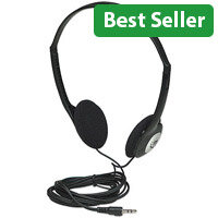 Manhattan Stereo On‑Ear Headphones 3.5 mm - Adjustable Headband Foam Earpads 2.2 m Cable Black