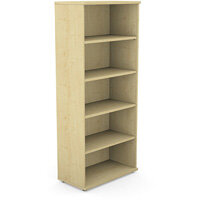 Tall Bookcase With Adjustable Shelves and Floor-leveller Feet W800xD420xH1850mm 18mm Panel Maple  - Universal Storage Can Be Used Alone Or Accompany The Switch Komo or Ashford Ranges