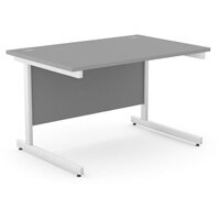 Office Desk Rectangular White Cantilever Legs W1200xD800xH725mm Grey Ashford