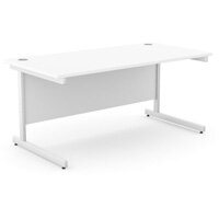 Office Desk Rectangular White Cantilever Legs W1600xD800xH725mm White Ashford