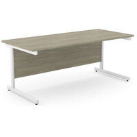 Office Desk Rectangular White Cantilever Legs W1800xD800xH725mm Arctic Oak Ashford