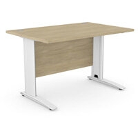 Cantilever Office Desk Rectangular With White Cable Managed Leg W1200xD800xH725mm Urban Oak Komo