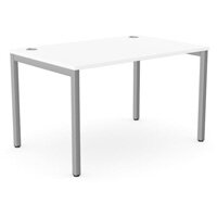 C-Sense Rectangular Single Desk with White Portal Top & Silver Leg W1200xD800xH725mm