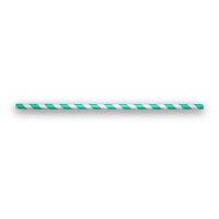 5mm Bio Paper Straight Straw,Green Striped(12x500)(Pack of 6000)