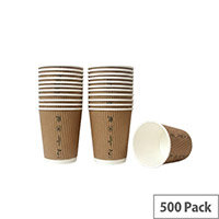 8oz Double Wall D2E Brown Cup (Pack of 500)