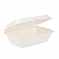 Fiesta Compostable Bagasse Hinged Food Containers 182mm Pack Of 250