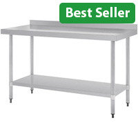 Vogue Stainless Steel Table with Upstand 1500mm