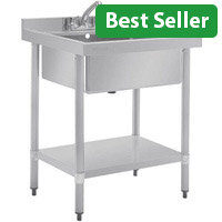 Vogue Stainless Steel Midi Pot Wash Sink with Undershelf