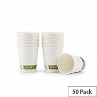 Planet 8oz Single Wall Plastic-Free Cups (Pack of 50) PFHCSW08