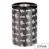 Zebra 2100 Wax Thermal Printer Ribbon 220 mm x 450m 02100BK22045 Pack of 12