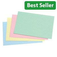 5 Star Office Record Cards Ruled Both Sides 6x4in 152x102mm Assorted [Pack 100]