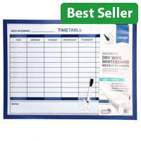 Concept Magnetic Dry Wipe Weekly Planner Whiteboard - 45x60cm for Efficient Scheduling