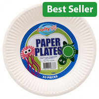 Crafty Bitz 7-inch Paper Plates Pack of 50 - Perfect for Crafts & Parties