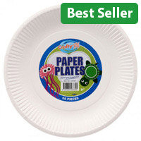 Crafty Bitz Paper Plates 9-inch Pack of 50 - Great for Parties & Crafts