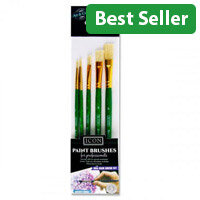 Icon Paintbrush Set Pack of 5 - Hog Hair - Professional Quality Brushes