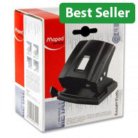 Maped Essentials 2 Hole Paper Punch 30/35 Sheets - Heavy-Duty Punch for Projects