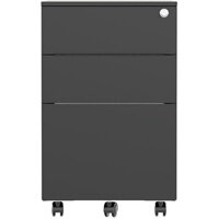 Under Desk Steel Pedestal 3 Drawers Black