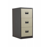 Steel 3 Drawer Filing Cabinet Coffee Cream