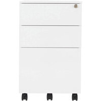 Under Desk Steel Pedestal 3 Drawers White