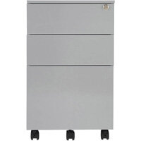 Under Desk Steel Pedestal 3 Drawers Silver