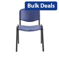 Multi Purpose Stacking Chair Blue Poly & Black Frame