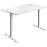 Electro Elevate Electric Single Motor Height Adjustable Sit Stand Office Desk W1200xD800 White Top White Frame 5 Year Warranty