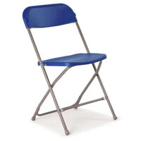 Flat Back Folding Chair - Blue, Portable and Space-Saving