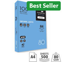 Paperline EyeCare A4 80gsm 100% Recycled White Paper Ream 500 Sheets