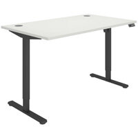Core Electric Single Motor Height Adjustable Sit Stand Desk 1400 x 800 Arctic White Top and Black frame 5 Year Warranty
