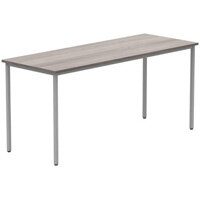 Core Office Rectangular Alaskan Grey Oak Multi-Use Table 1600mmX600mm Silver Frame