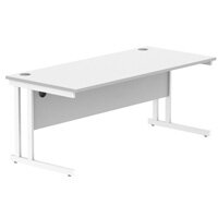 Core Office Rectangular Desk 1800mmX800mm Arctic White With Double Cantilever White Frame 