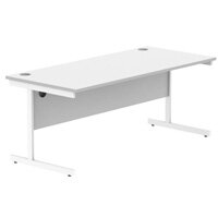 Core Office Rectangular Desk 1800mmX800mm Arctic White With Single Cantilever White Frame 