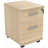 Core 2 Drawer Under Desk Mobile Pedestal Canadian Oak