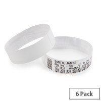 Zebra Z-Band Wristbands White 1.0 x 11.0 Pack of 6