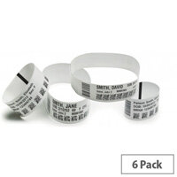Zebra Z-Band UltraSoft White Wristbands 25 x 279mm - 10015355K - 175 Bands per Roll Pack of 6