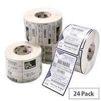 Zebra Z-Perform 1000D White 76 × 51 mm Die-Cut Self-Adhesive Labels - Permanent Adhesive, 24 Rolls × 96 Labels