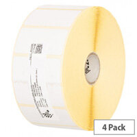 Zebra Z-Select 2000D 100 x 50mm White Direct Thermal Labels - 87000 - 1300 Labels per Roll Pack of 4