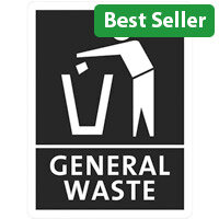 Jantex Slim Bin General Waste Label Single Pack