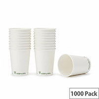 Go-Pak Single Wall Coffee Cup 8oz PLA Lined 20x50 Cups White (Pack of 1000) B01022EU