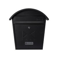 Burg Wachter  Classic MB06 Matt Black Galvanized Steel Post Box H380 xW364xD134mm