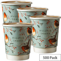 8oz Compostable Festive Christmas Cup Double Wall Pack of 500